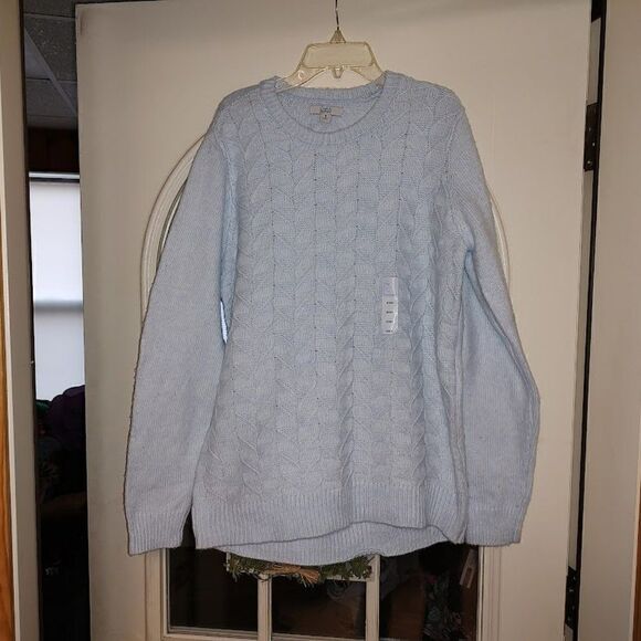 New Croft & Barrow Light Blue Extra Cozy Sweater Women's M - Picture 1 of 3